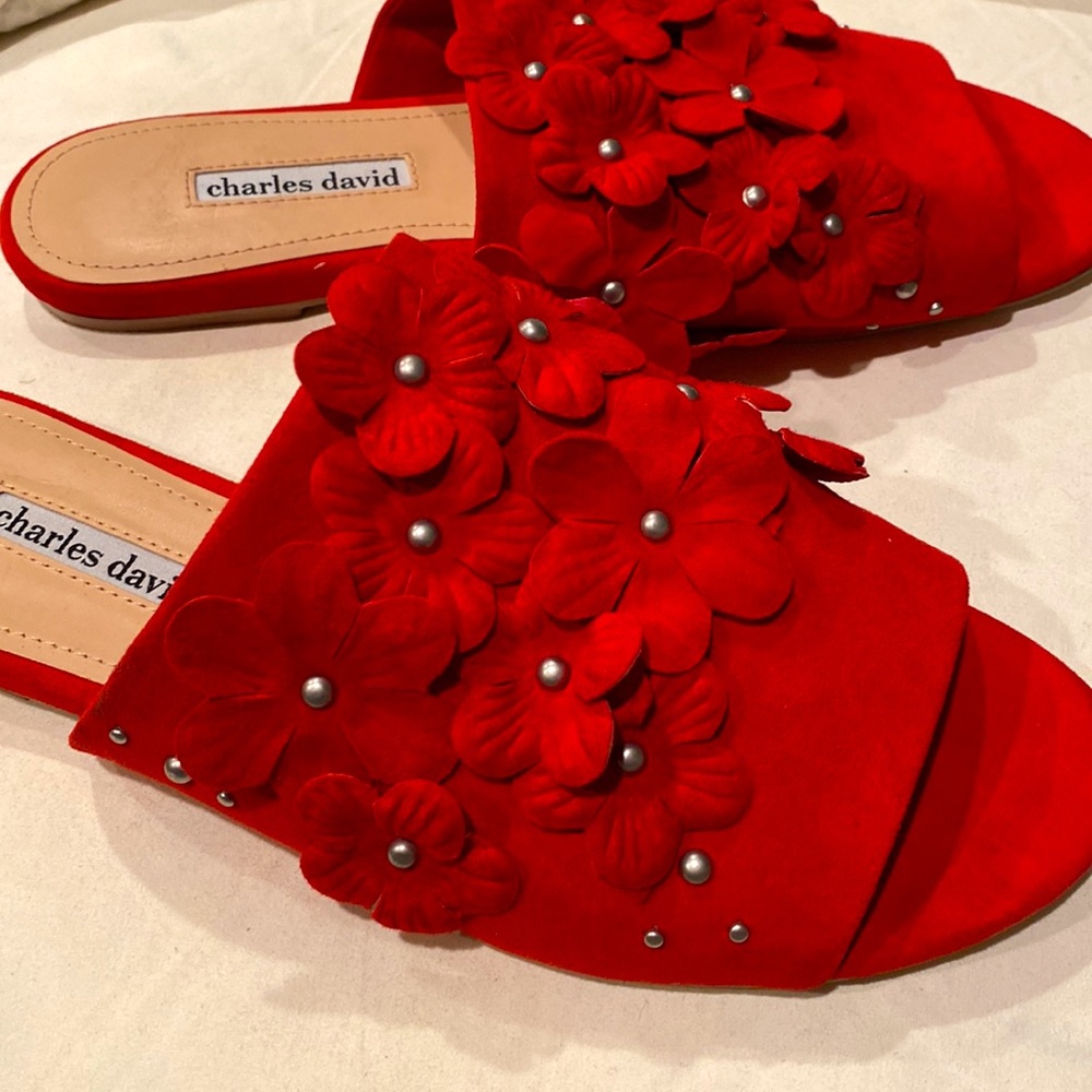 Charles David Sicilian Red Size 11 Slides Shoes F… - image 4